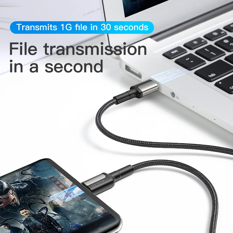 Зарядный кабель KUULAA PD 65 Вт QC 3A для быстрой зарядки с type c на type c