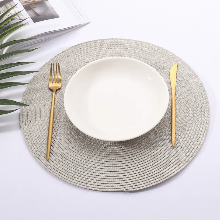 Placemat Woven Non-slip PVC Insulation Placemat Washable Table Mats For Kitchen 