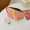 Orange plaid makeup bag