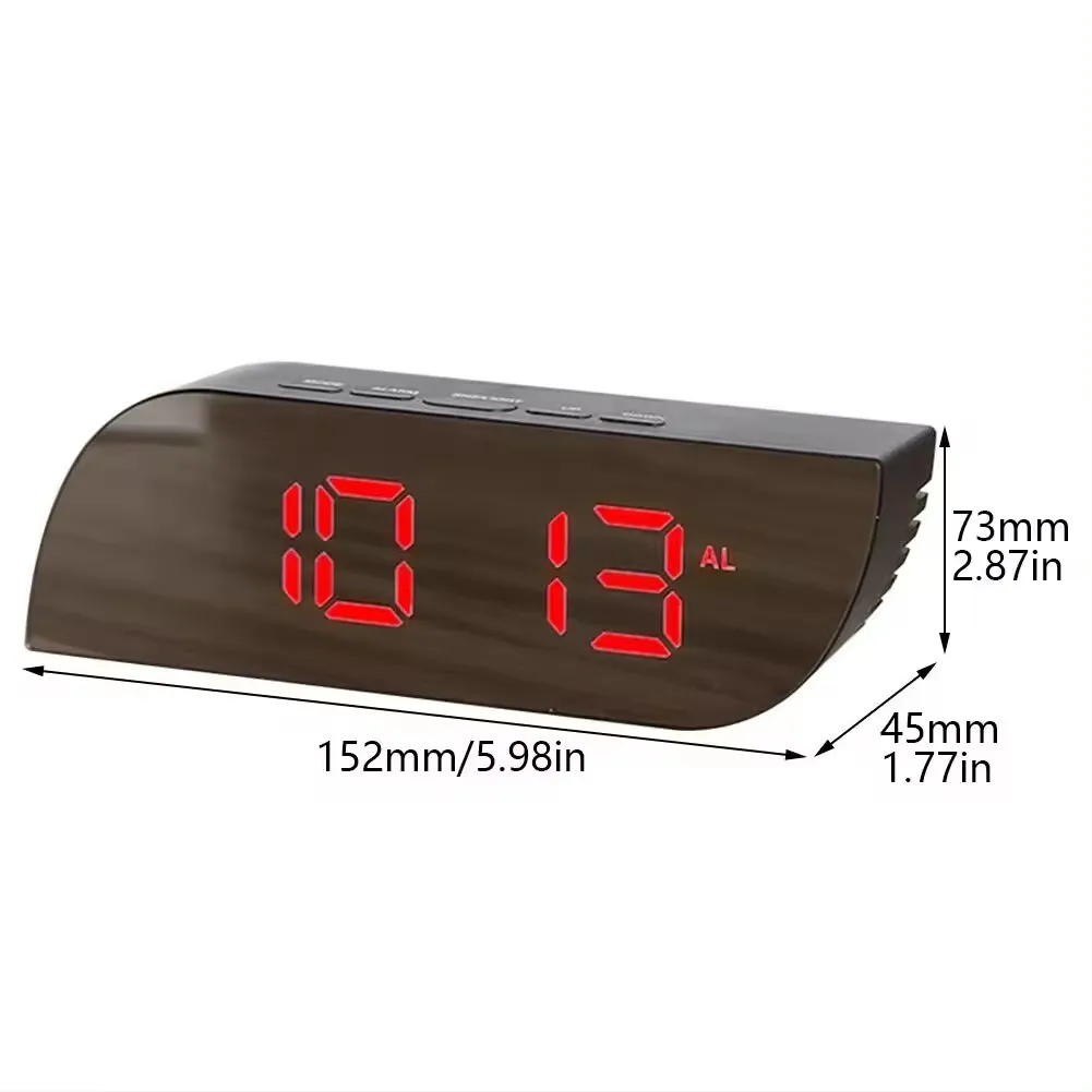 Premium Material Delicate Design Electronic Digital Clock Desktop Snooze Temperature Alarm LED Mirror Clock