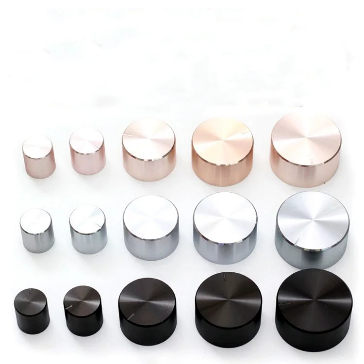 Aluminum Volume Control Knob Rubber Potentiometer Knob Antique Square Rose Gold Brass Classic