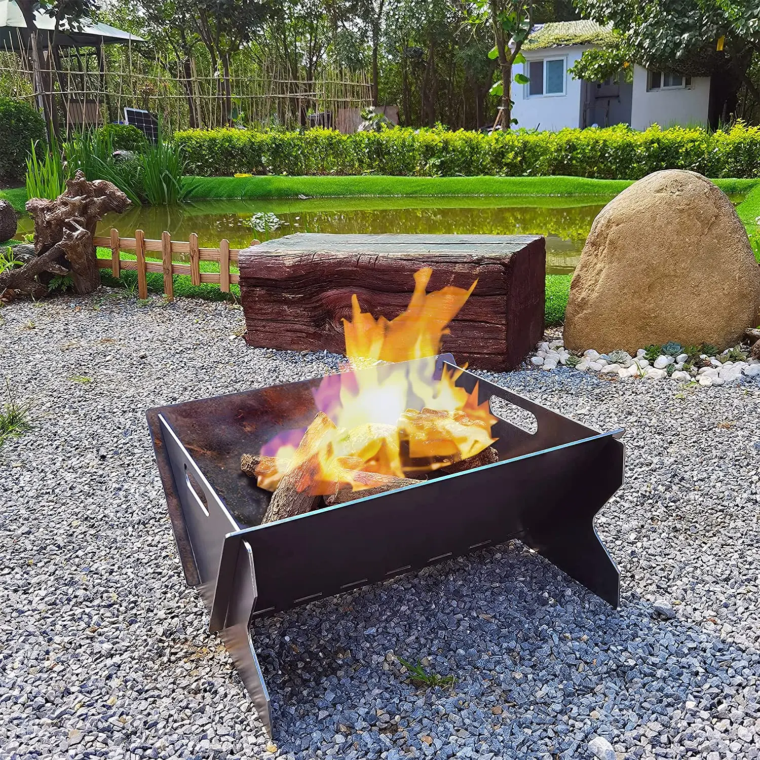 Camp Bbq Rack Corten Stainless Steel Portable Fire Pit Grill - Buy Camp ...