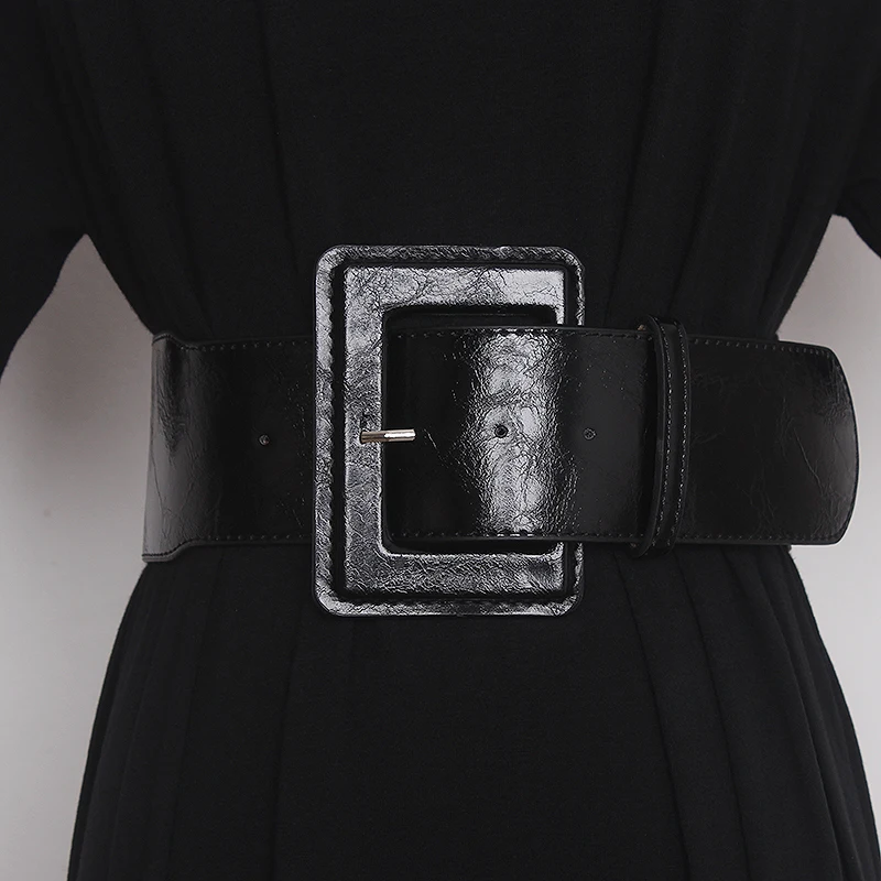 Black Wide Belts For Dresses,PU Elastic Decorative LUKSOFT Luxsury Designer  Belts For Womens For Cloths