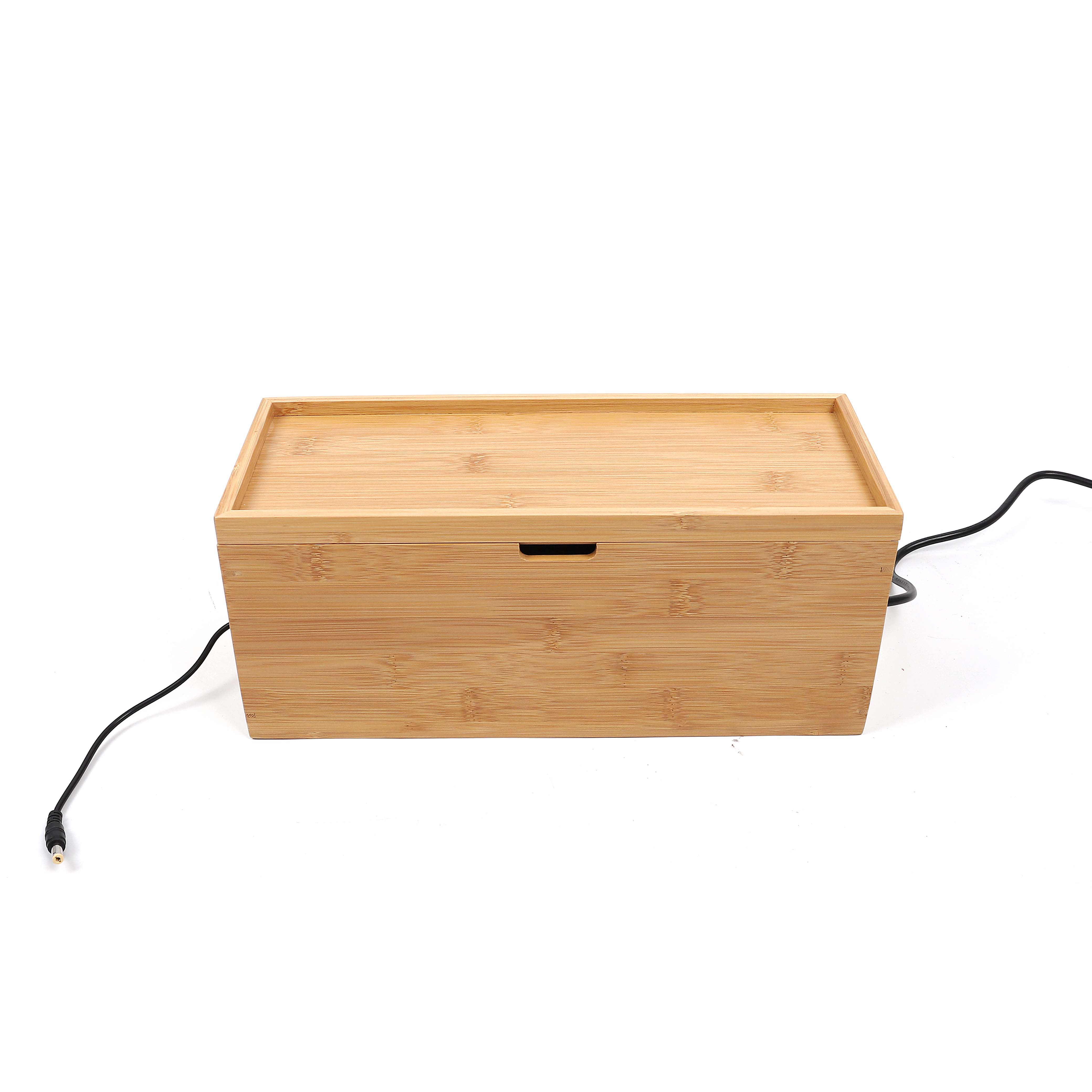 Оптовая продажа, многофункциональный бамбуковый ящик для управления кабелями, стабилизатор напряжения, органайзер для шнура