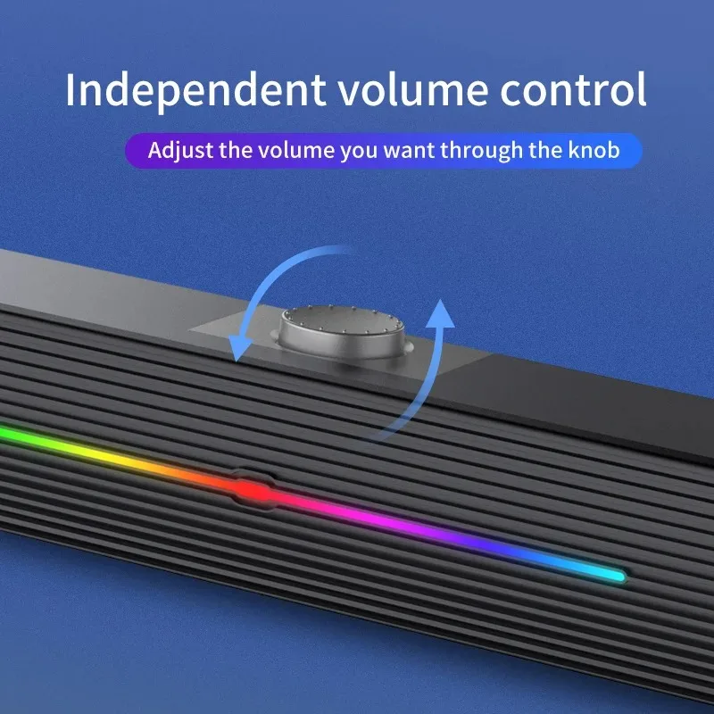 TV bar Speaker RGB Wired Cable PC Laptop Desktop Usb Multimedia Small ...