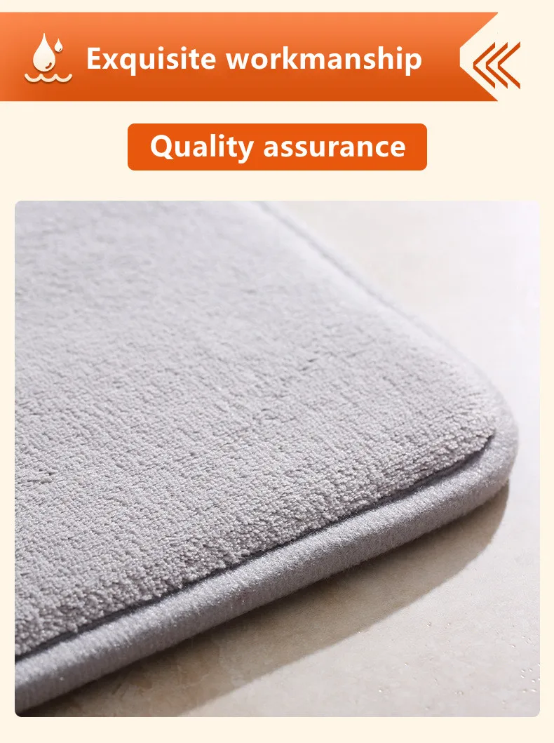 Custom Anti Fatigue Water-Proof Anti-Slip Kitchen Mat Floor Mat Water Absorbent Memory Foam Bath Mat manufacture