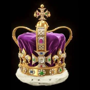 Baroque Rhinestone Royal Queen Crown High-end round Bridal Headband Christmas Pageant Crowns