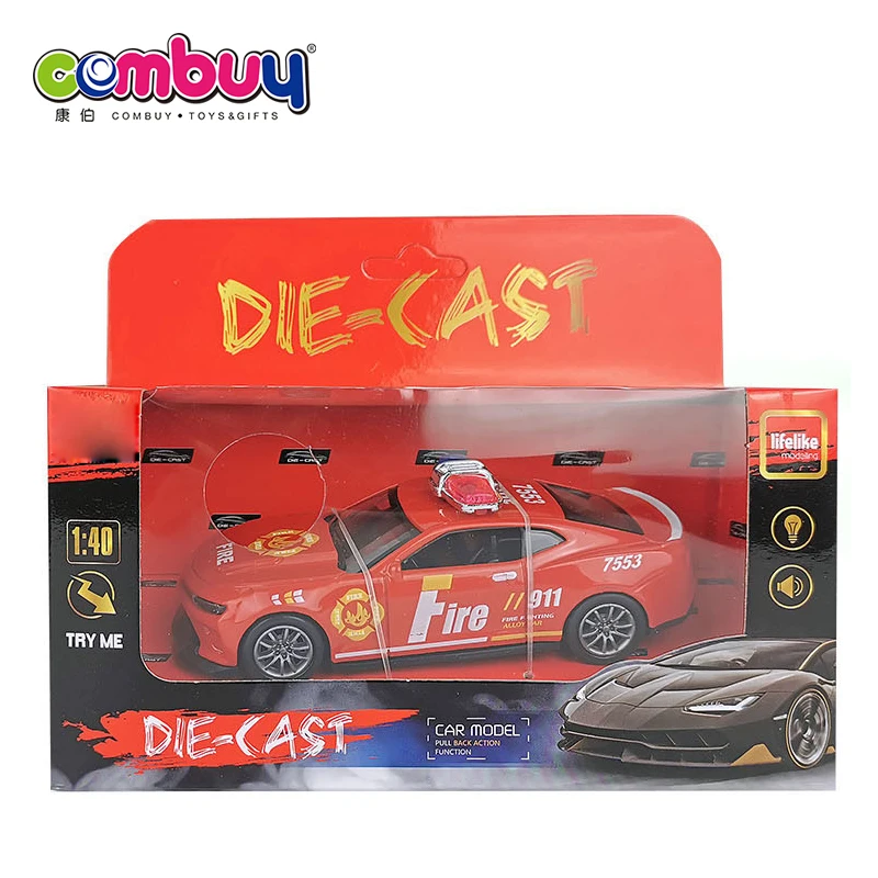 Mini Light Music Pull Back Toy Police Cars Diecast Model