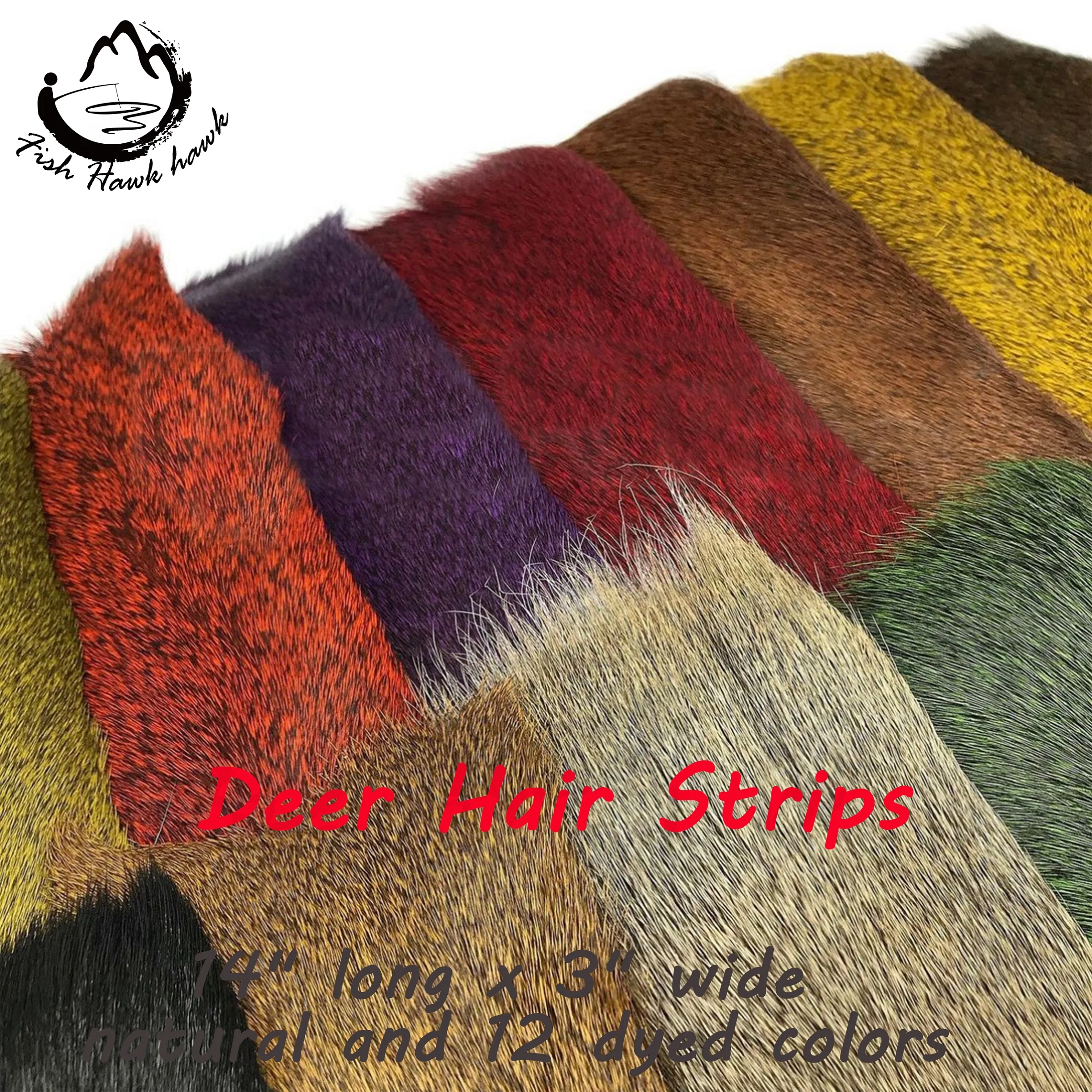 Wholesale 14" Long X 3" Wide Natural And 12 Dyed Colors Deer Hair ...