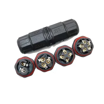 3 Pin Waterproof Power Electrical Circular Wire Cable IP68 Connector, Screw LED 20A L20 Waterproof Connector 3Pin