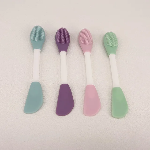 Cosmetic Beauty Tool Double-ended Silicone Facial Mud Masking Brush Applicator Silicone Face Mask Brush