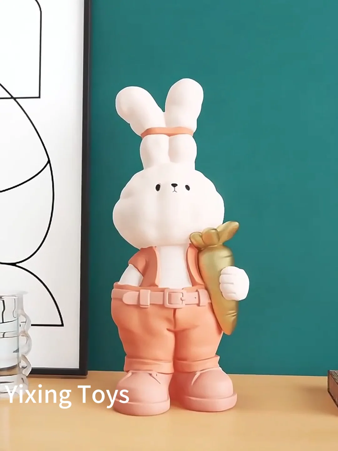 Custom Collectible Rabbit Crafts Vinyl Art Toy Statue Decoration For ...