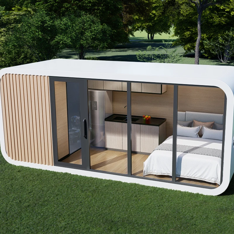 Modular Mobile Prefabricated Steel Tiny Villa Camping Sleep Pod Space Capsule House for Hotel Application