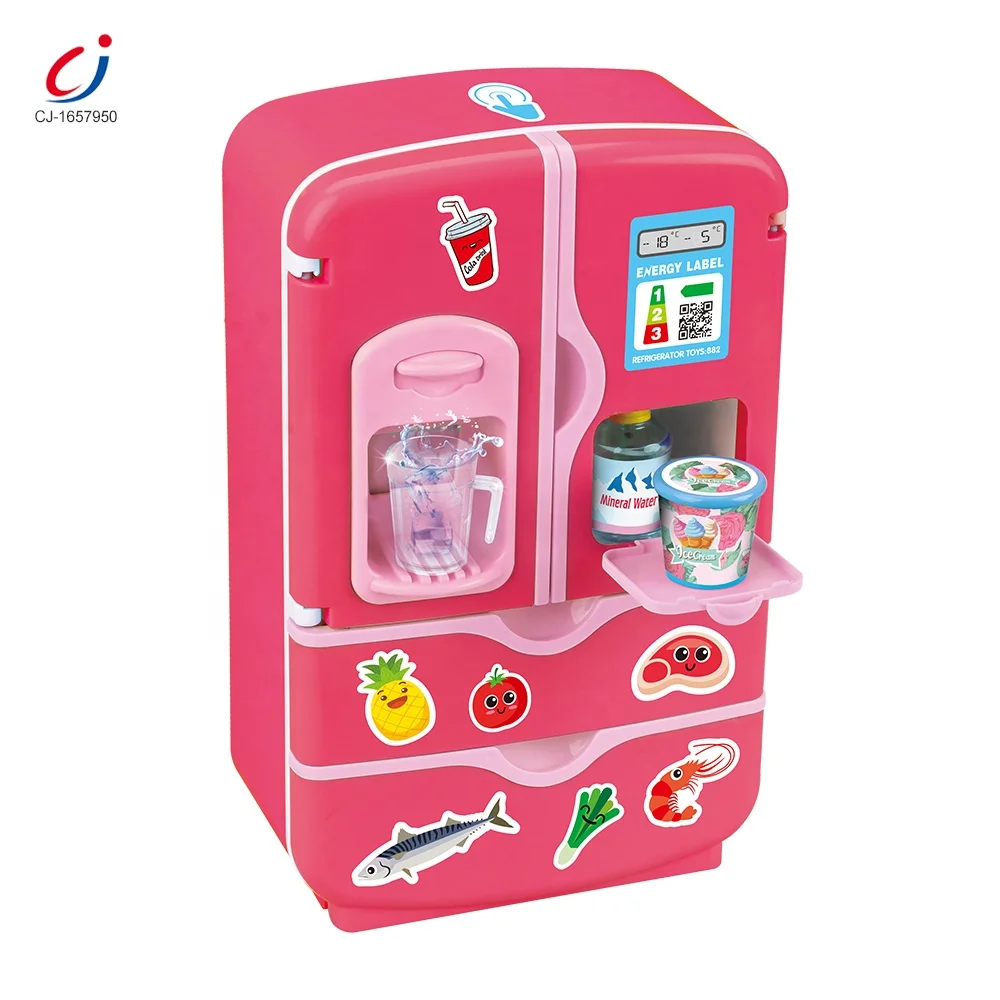 1pc ABS Refrigerator Design Toy With Doll, Funny Pretend Play Toy