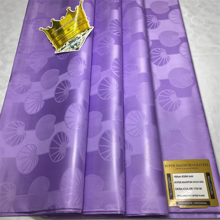 Factory Price Soft and Smooth Shadda African Damask Bazin Riche Cotton Jacquard Fabric