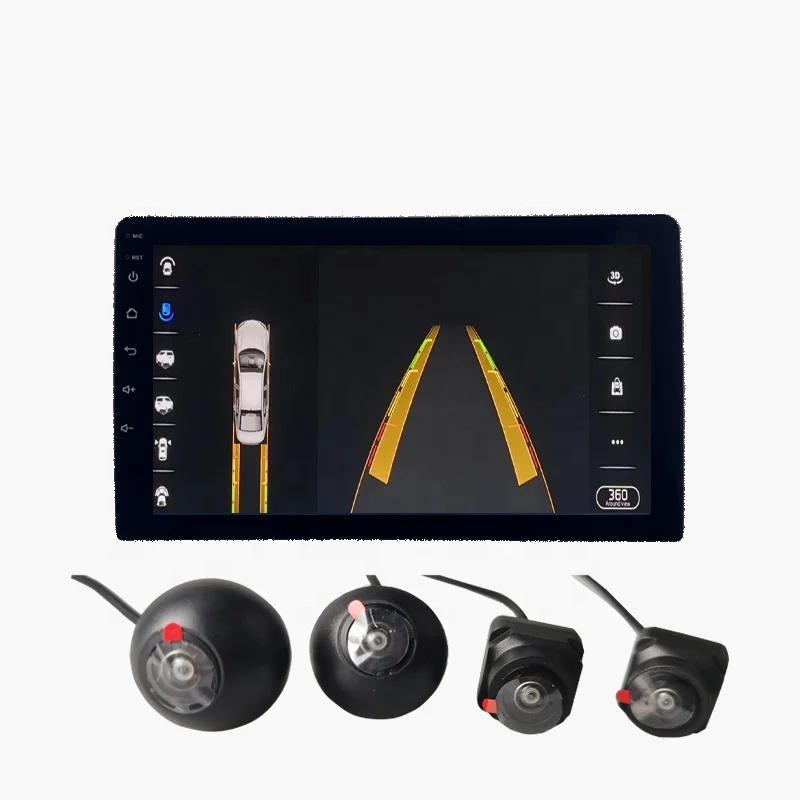 Touch Screen 9/10 Inch Android Radio With 360 Camera Car Navigation 360  Panorama 3D Camera Android Gps Stereo