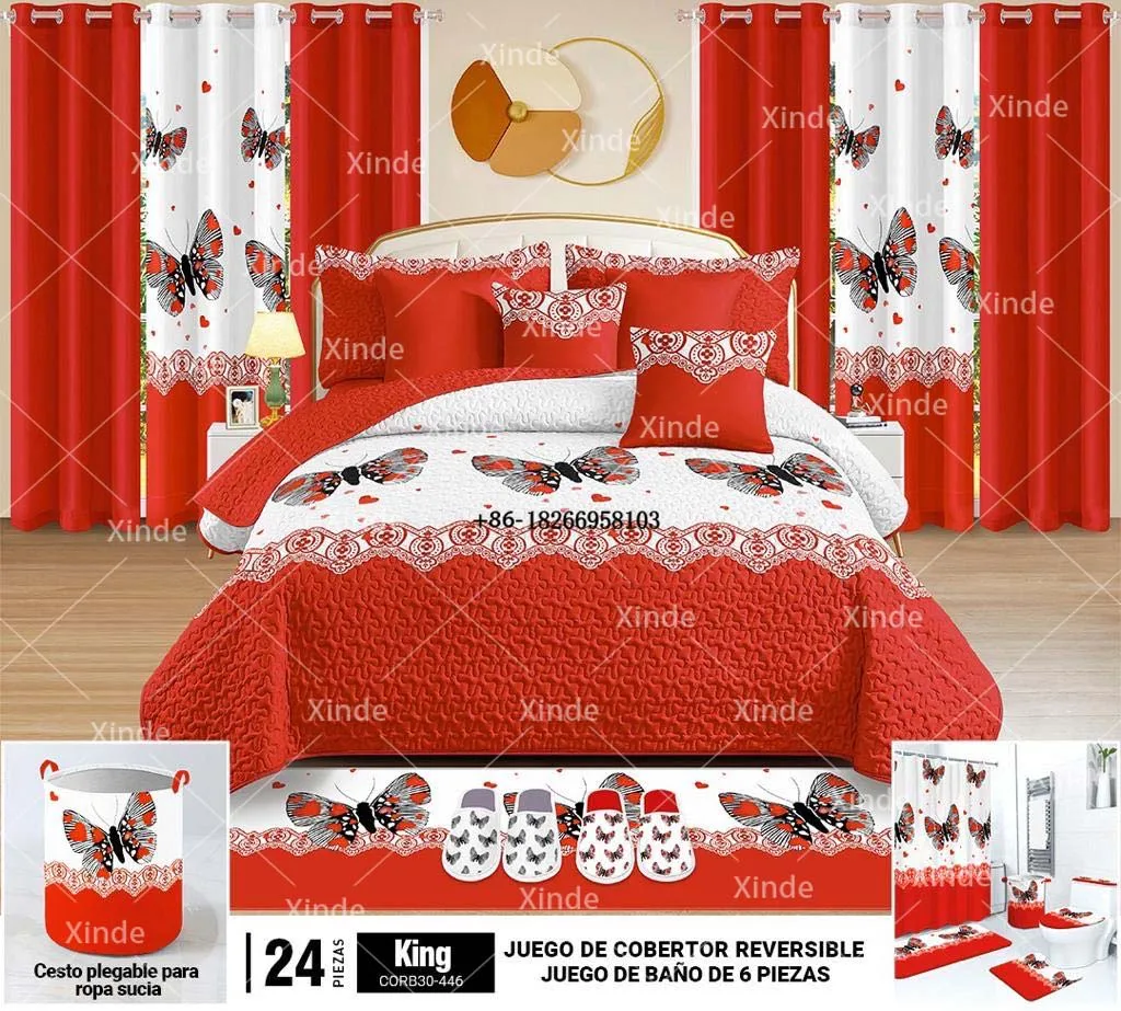 High Quality King Size 24 Pcs Quilt Cover Bedding Set With Matching