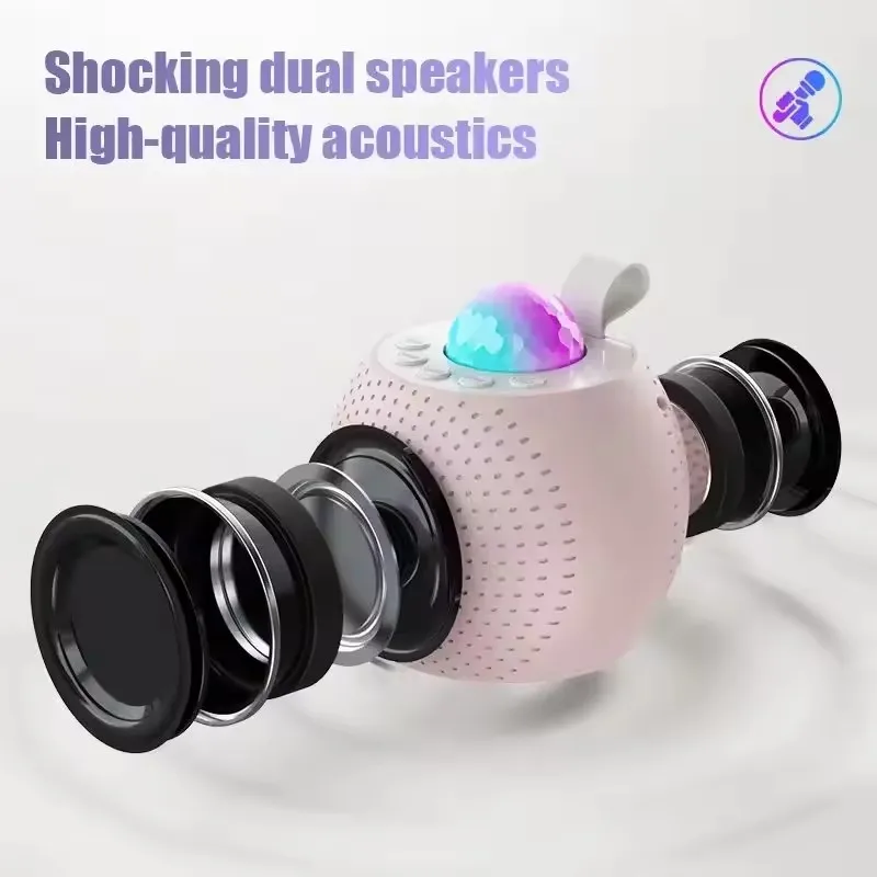 Mini Macchina Karaoke Bambini Con 2 Microfoni Wireless E Luci LED - Altoparlante Bluetooth 5.4 Portatile Con Effetti Vocali - Regalo Compleanno 4-12 Anni Giocattolo Musicale Per Ragazze E Ragazzi