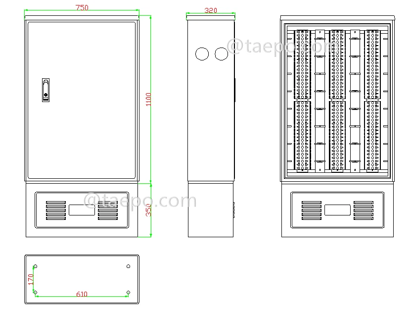 Telecom Cabinet with 1200 Pairs Cross Connection for Krone LSA Plus Module