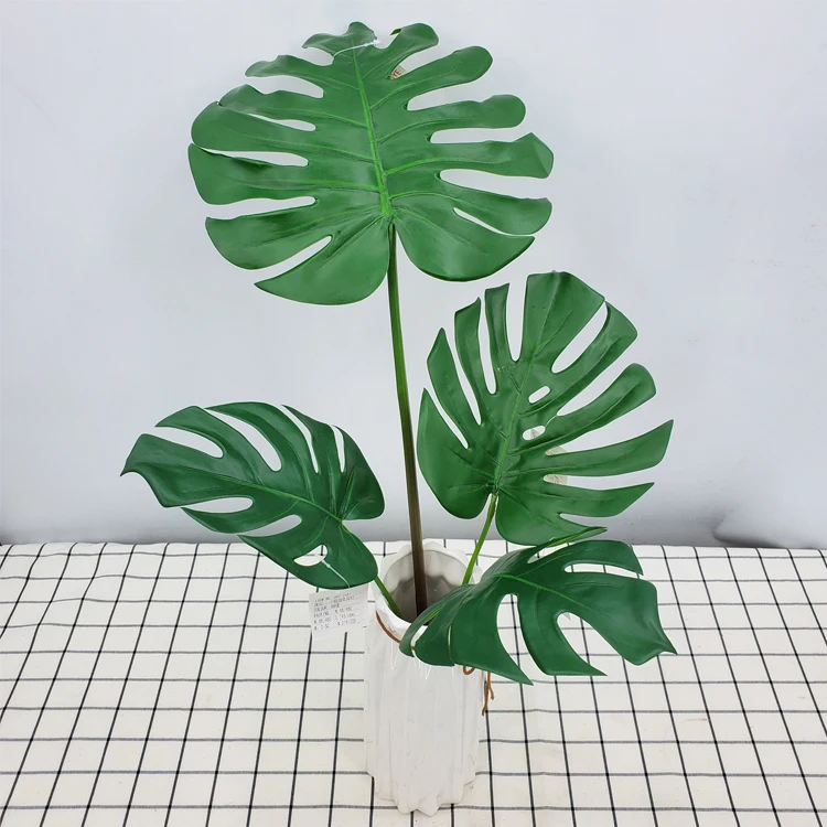 New Decoration Centerpieces Monstera Leaves Arrangement Plastic ...