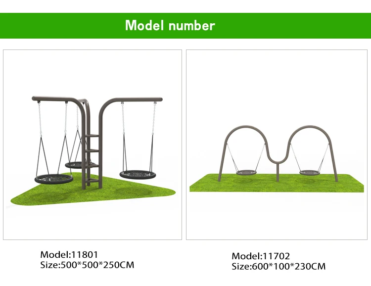 High-quality Children's Outdoor Metal Swing Set, Three-person Seat, Circular Swing, Large Outdoor Amusement Equipment