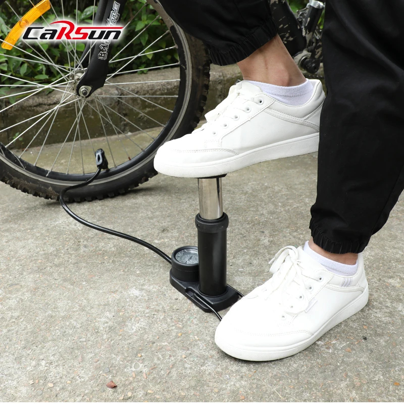 CARSUN Pompa a pedale portatile in alluminio con gonfiatore meccanico per pneumatici da bicicletta_voghion.com