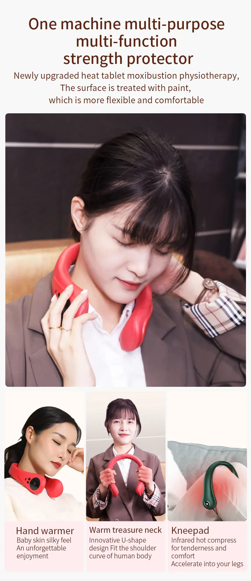 Electric Neck Back Shoulder Warmer Relax Massage Relieve Neck Pain TENS Shiatsu Deep kneading Mini Neck Massager With Heat rk-83