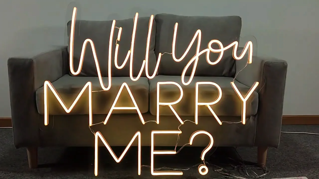 Matt Dropshipping Led Neon Sign Custom Will You Marry Me Neon Sign For