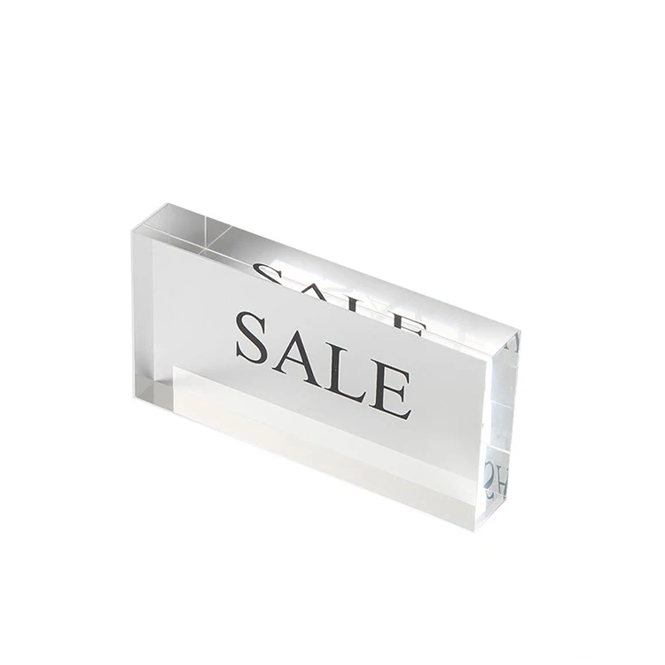 Customize Nameplate - Printed on Clear Solid Block of Acrylic