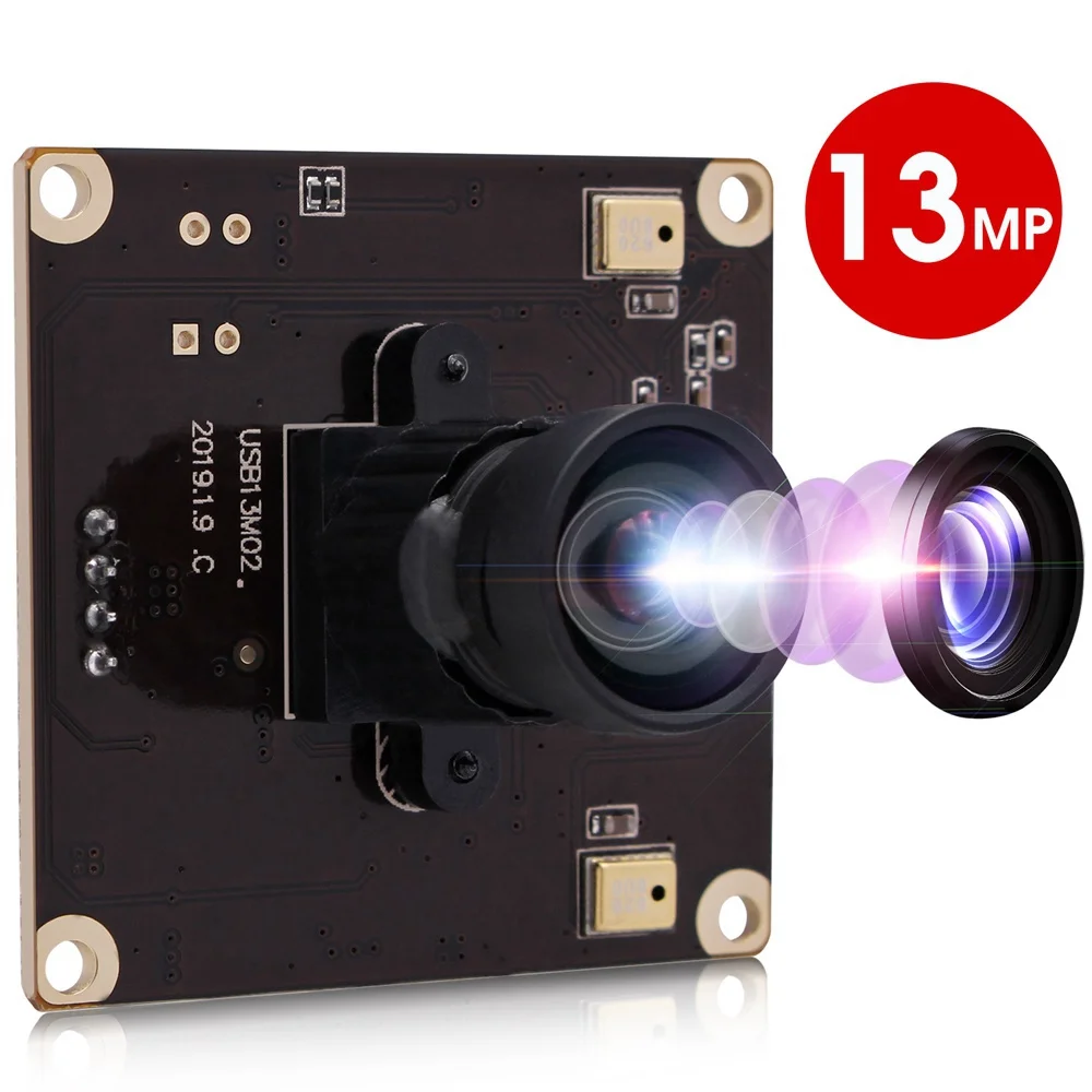 ELP Wide Angle Lens No Distortion 4k Webcam 13Mpixels CMOS IMX214 UVC HD  Mini USB Camera With MIC