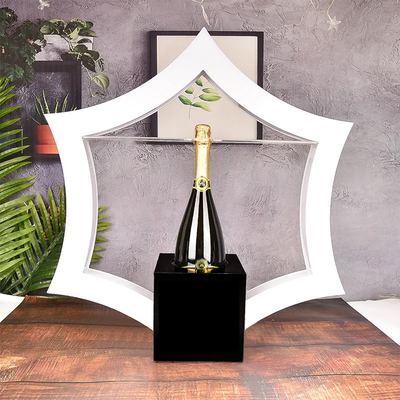 Custom Luminous Bottle Wine EL Label champagne Lighted  Led Bottle Presenter