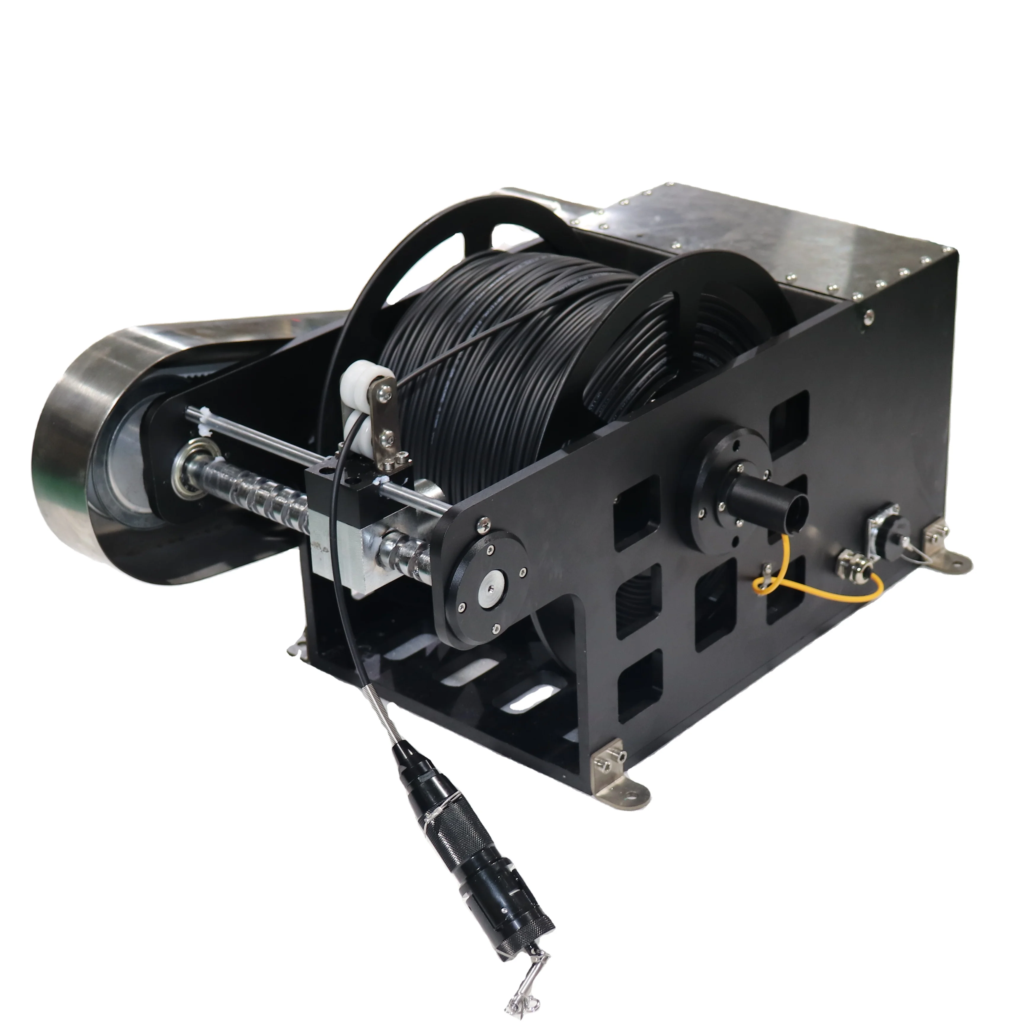 Automatic Fiber Optic ROV Powered Tether Reel for Underwater Robot Camera