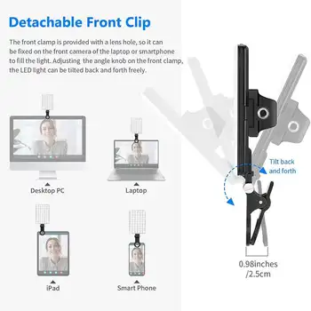 Neewer Led Video Conference Panel Light Kit with Clip and Phone Holder for IPhone/tablet/laptop with 3 Light Modes detail image