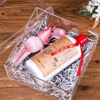 Clear Gift Box at size 20* 20 *12.5 cm Luxury Acrylic Wedding Events Bridesmaid Gift Box Souvenir Gift Box