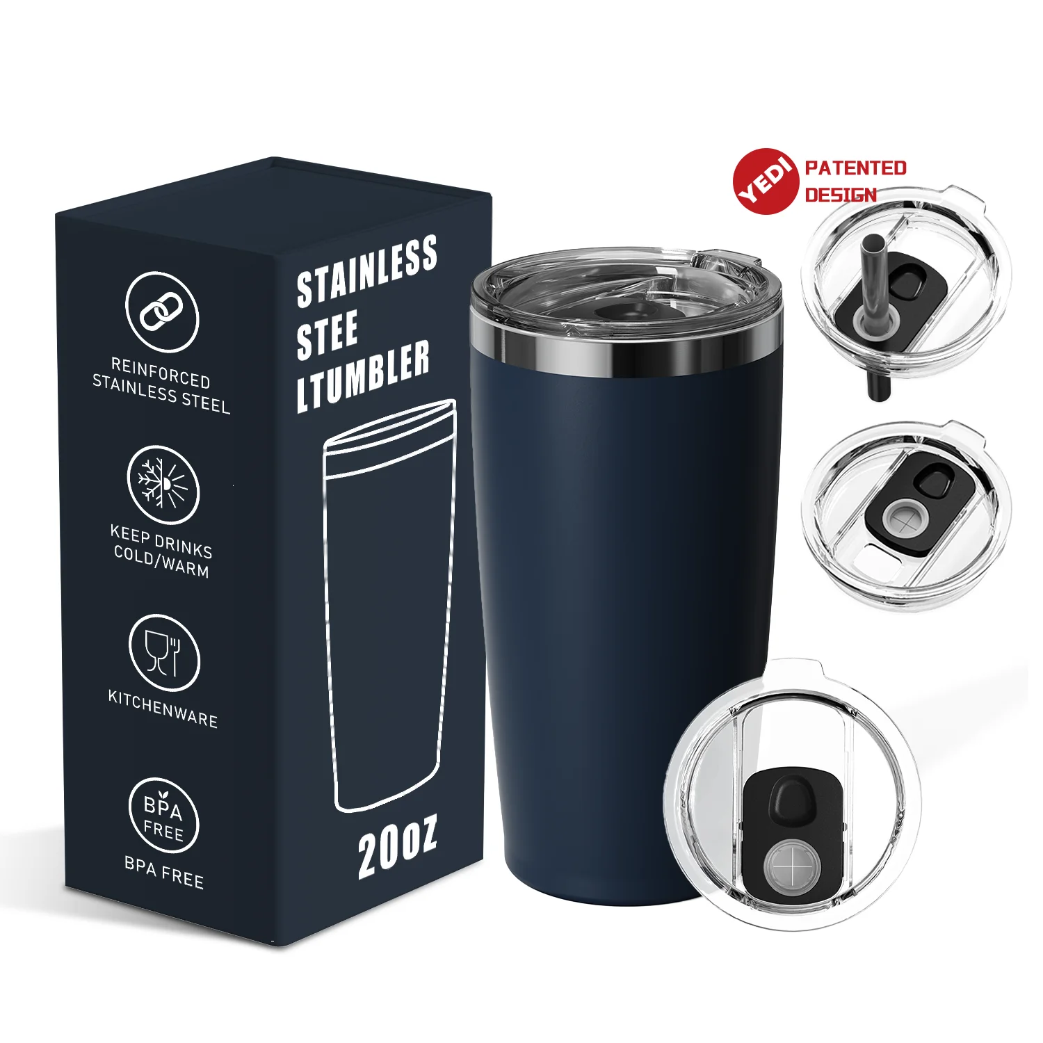 Custom in Bulk 10oz 20oz 30oz Double Wall Insulated Stainless Steel Coffee Wine Beer Tumbler Cup Travel Mug factory
