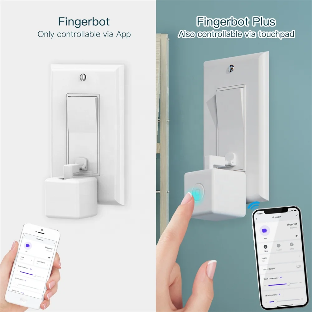RSH Tuya Wireless Finger Bot Plus APP Voice Remote Control BLE ZigBee Smart Switch Button Pusher Fingerbot for Alexa Google Home