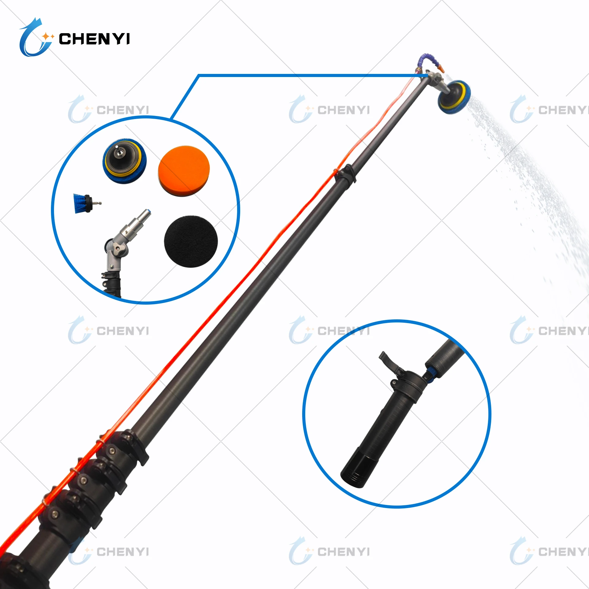 Easy Handle Electric Clean Camera Lens Tool Street Light Surveillance Camera Shot Carbon Fiber Pole With Water Fed System