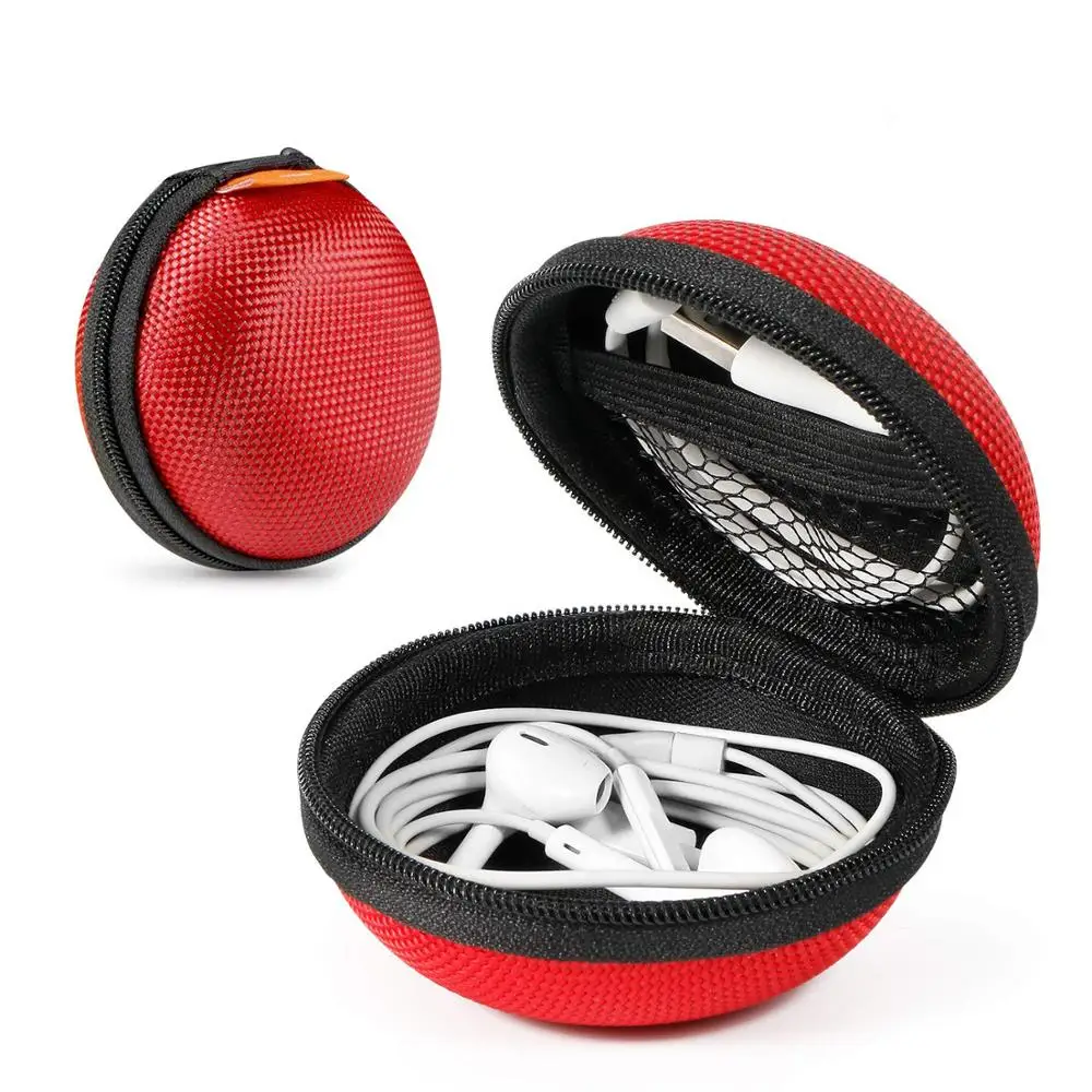Portable Cable Charger Storage Cases Shockproof Round EVA Earphone Hard Case
