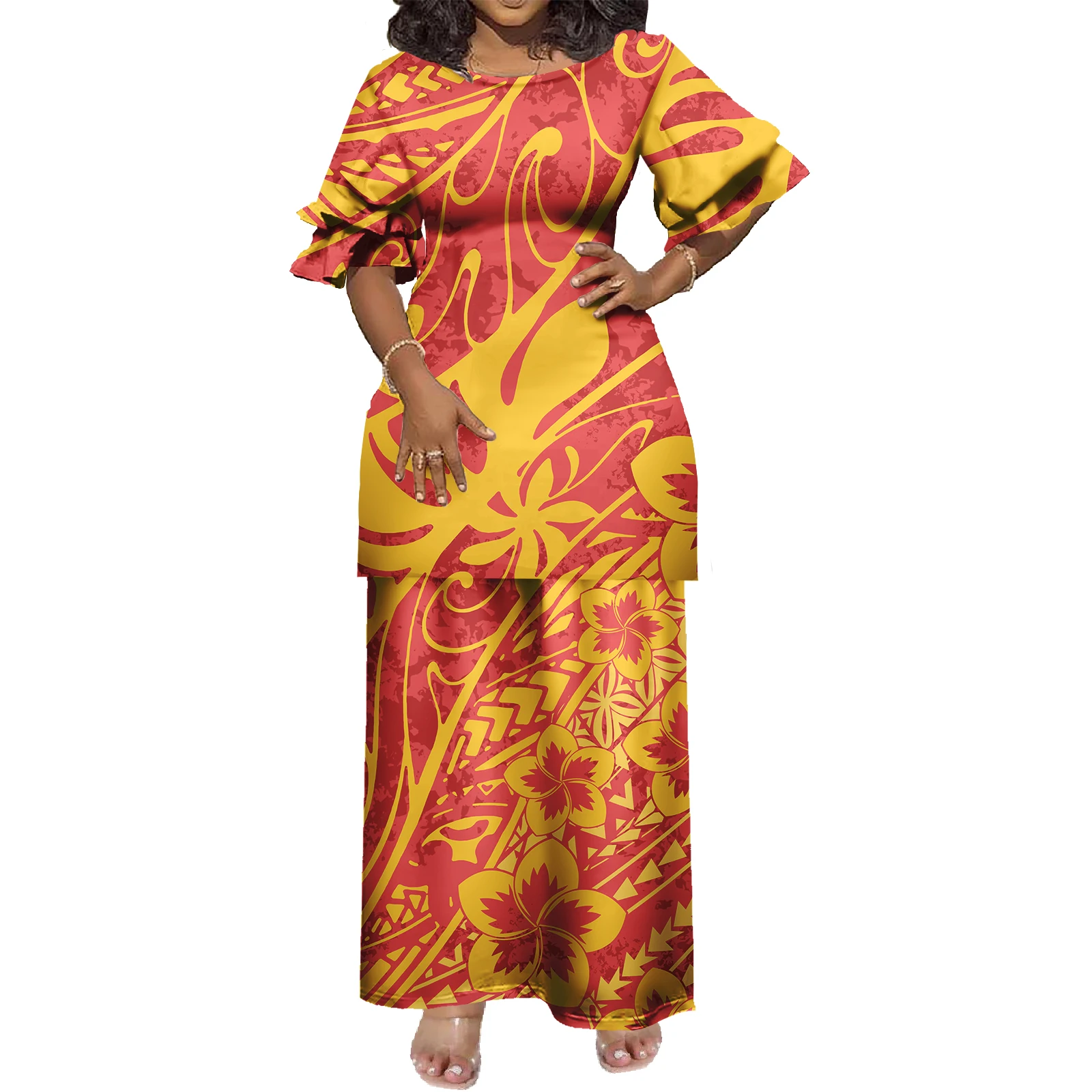 Samoa Prom Custom Made Puletasi Tribal Clothing Samoan Dresses Women's Sexy Long ...