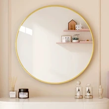 Manufacturer Wall Decor High Definition Circle Round Aluminum Alloy Framed Mirror For Bathroom