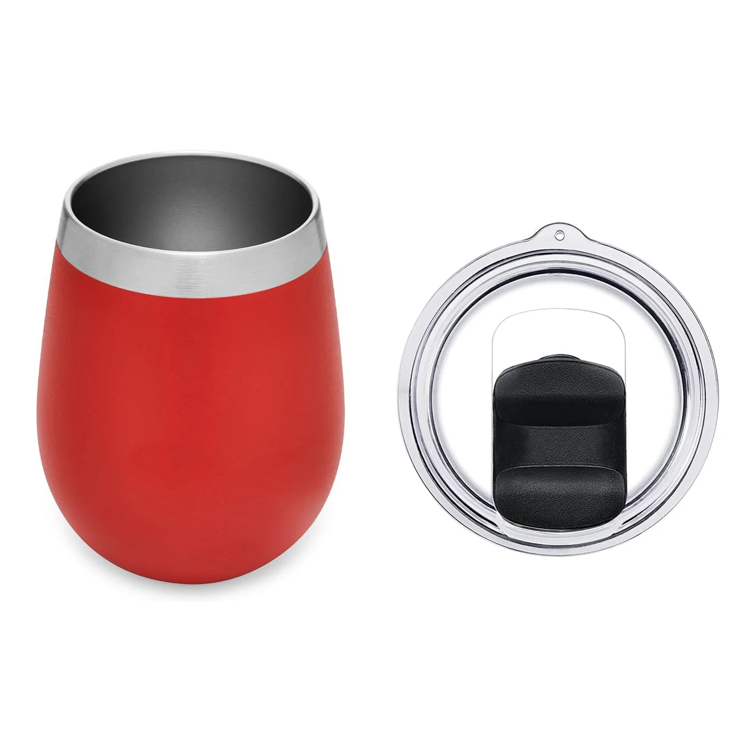 OEM Sublimation 10 oz Vacuum Insulated Stainless Steel Wine Tumbler With MagSlider Lid