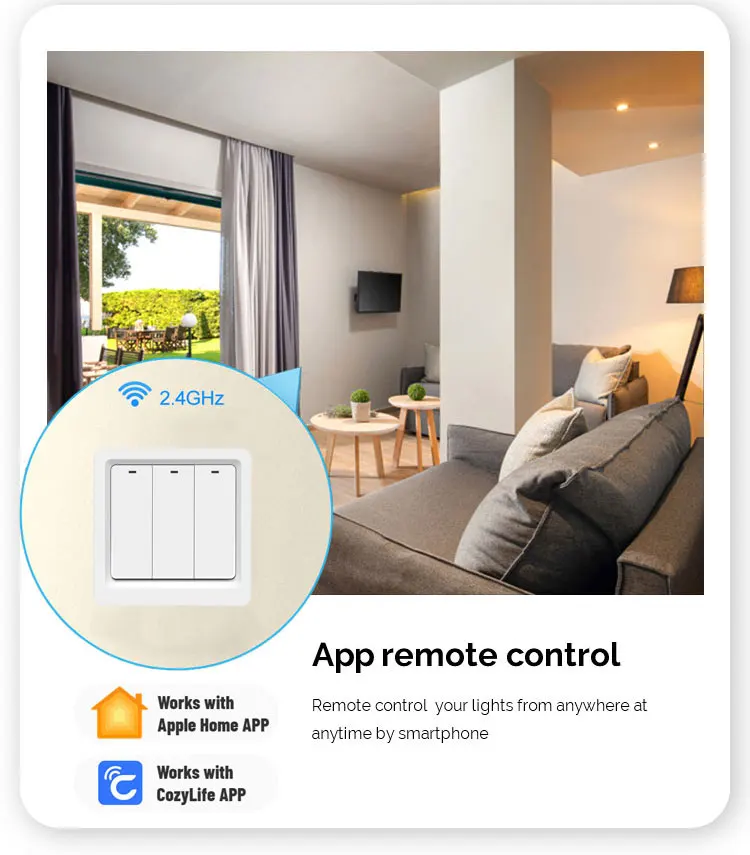 Hotsale Apple Homekit Eu Touch Switch Button Type Smart Home Works With