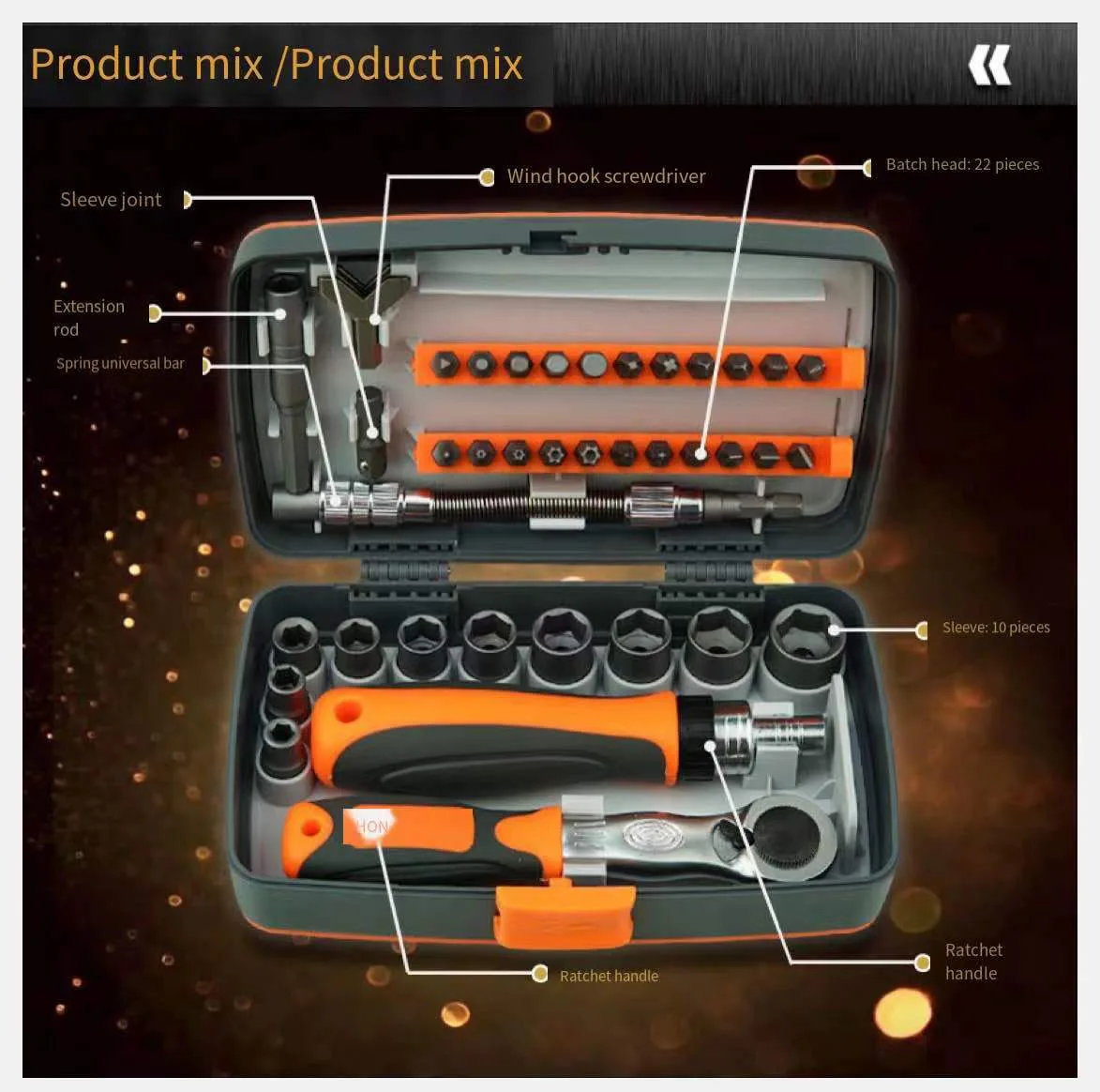 38 In 1 Powersaving Ratchet Multipurpose Screwdriver Driver Set Of