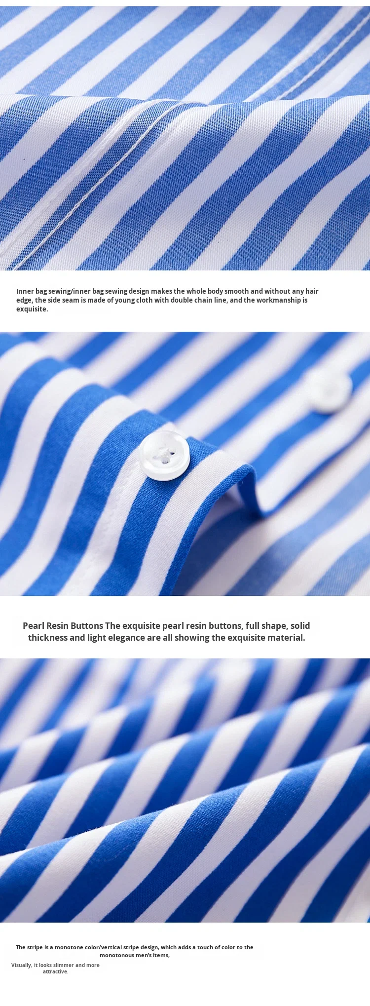 Men's Summer Japan Style Square Collar Striped Long Sleeve Polyester Casual Shirt Machine Washable Youth Fashion factory