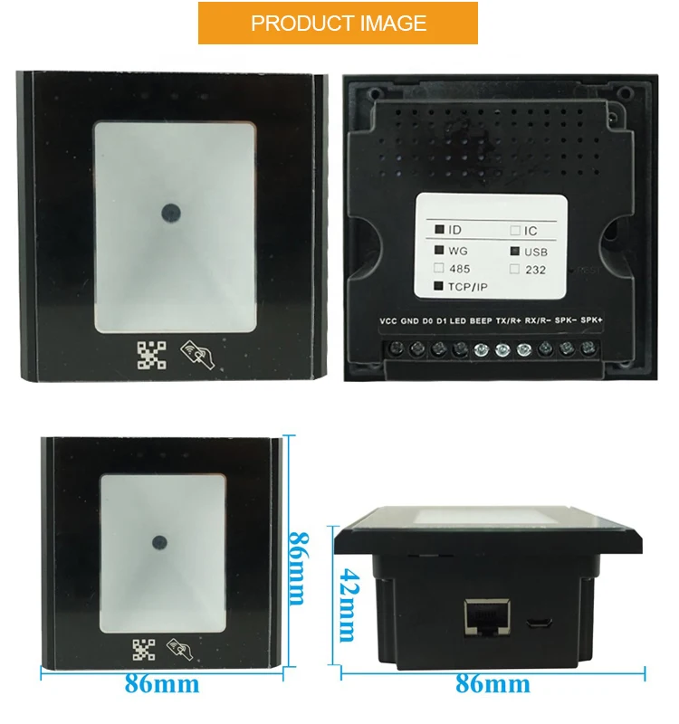 ER80 Wiegand RJ45 USB RS232 RS485 RFID Reader Module Scanner ODM