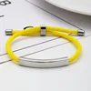 Bracelet corde jaune-acier