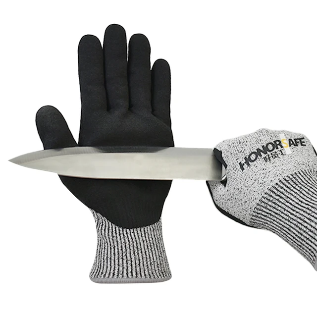 Hot sale level 5 Nitrile Coating Garden Cut Resistant Gloves Anti-Cut Protective Labor Gloves