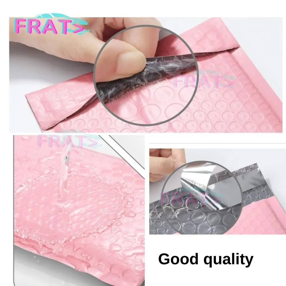 Custom Logo Recycled Plastic Filled Polyethylene Pink Bubble Mailer