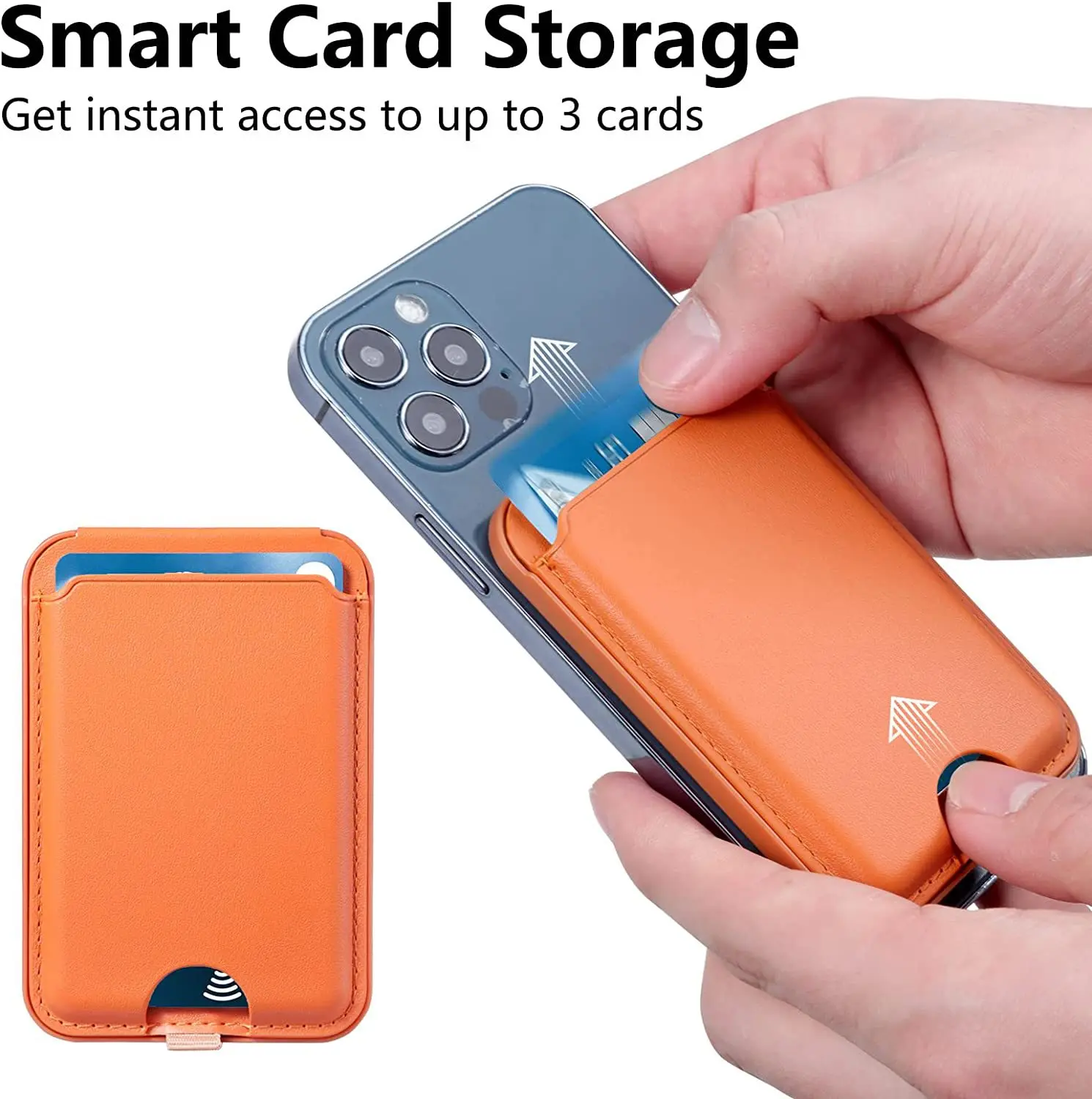Stamp Logo Stand Wallet Mini Phone Card Holder Phone 12 13