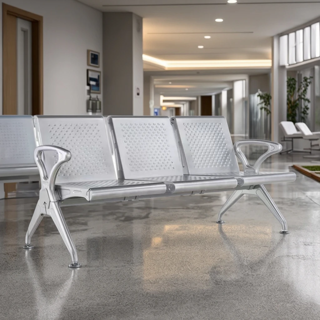 Rectangular Support Frame Seating Modern Durable Hospital Steel Premium Public Facilities 3